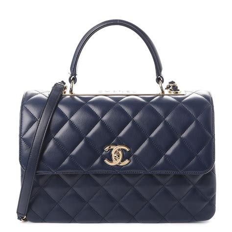 navy blue chanel purse - chanel blue fabric bag.